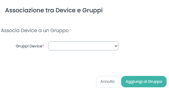 Aggiungi Relazione tra Device e Gruppo