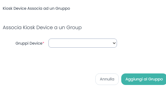 Aggiungi Relazione tra Kiosk e Gruppo