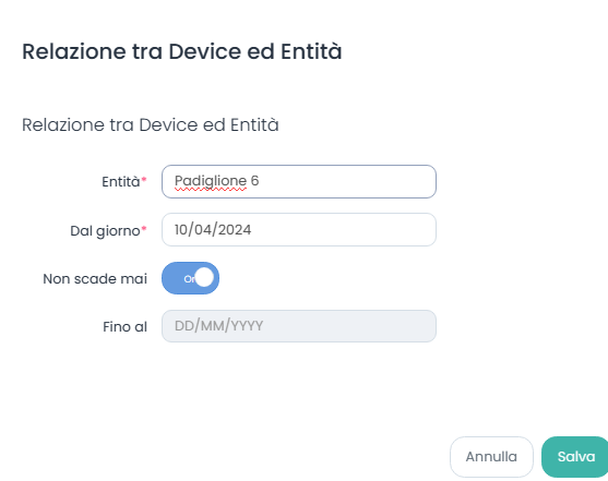 Aggiungi Relazione tra Kiosk ed Entità