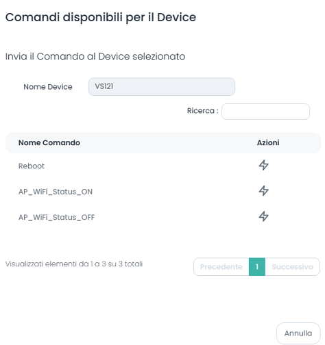 Invia comandi remoti al Device Milesight VS121