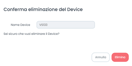 Conferma Eliminazione Device Milesight VS133