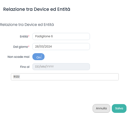 Aggiungi Relazione tra MilesightUC300 ed Entità