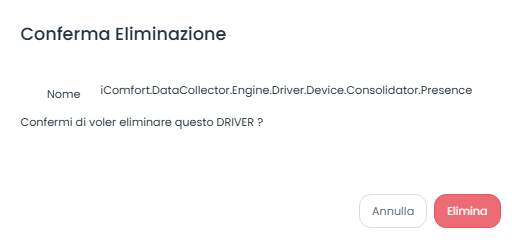 Conferma Eliminazione Driver