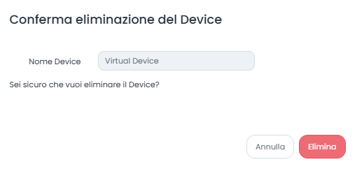 Conferma Eliminazione Device