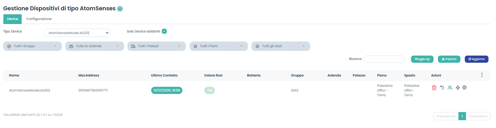 lista Device AtomSenses