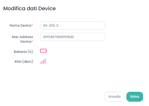 Modifica dati Device AtomSenses