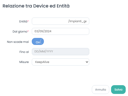 Modifica relazione Entità Emqx