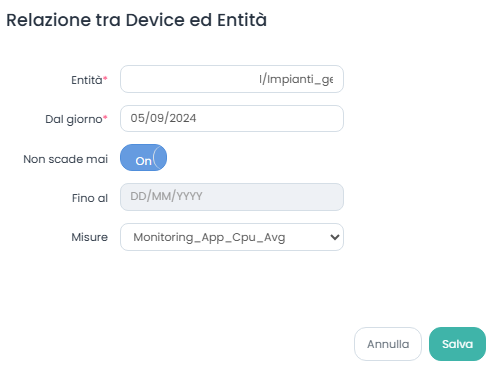 Modifica relazione Entità Edge