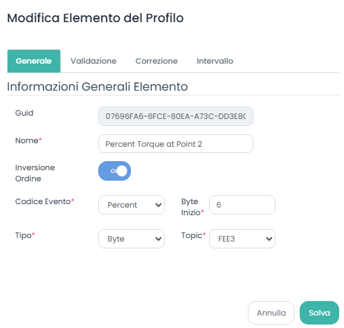 Modifica dati Device ProfiBus