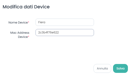 Modifica dati Device Seoul