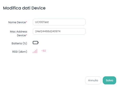 Modifica dati Device MilesightUC100