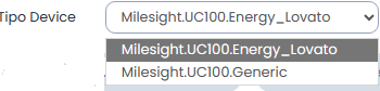 Tipo Device MilesightUC100