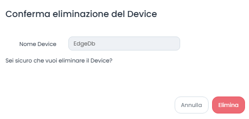 Conferma Eliminazione Data base