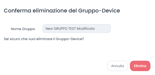 Conferma Eliminazione Device Group 