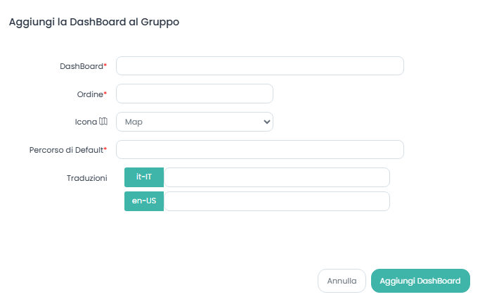 Manage Add Dashboard Group