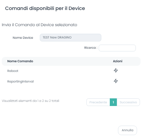 Invia comandi remoti al Device Dragino