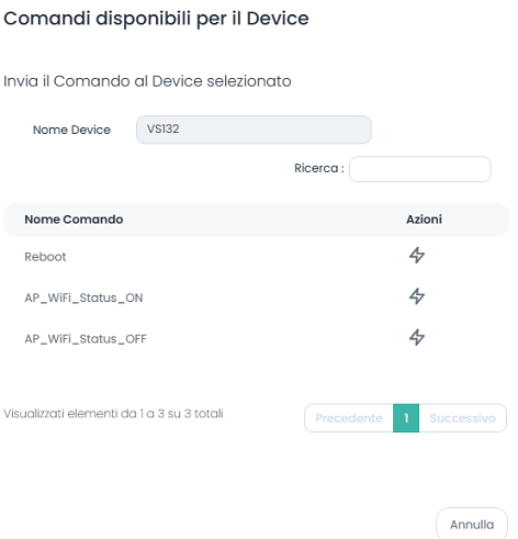 Invia comandi remoti al Device Milesight VS132