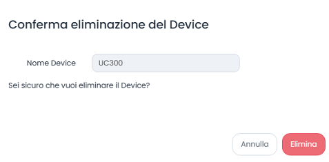 Conferma Eliminazione Device Milesight