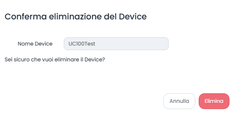 Conferma Eliminazione Device Milesight