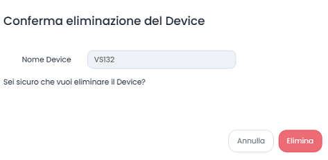 Conferma Eliminazione Device Milesight VS132