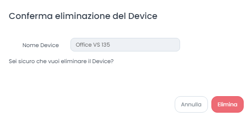 Conferma Eliminazione Device Milesight VS135