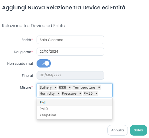 Aggiungi Relazione tra MCF-LQ12TERPM ed Entità