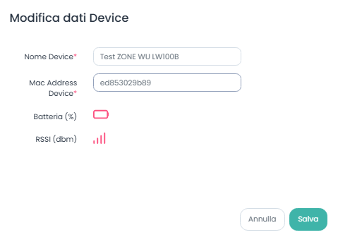 Modifica dati Device 