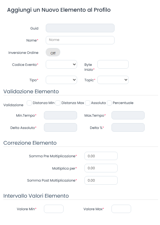 Aggiungi Elemento Profili Device ProfiBus