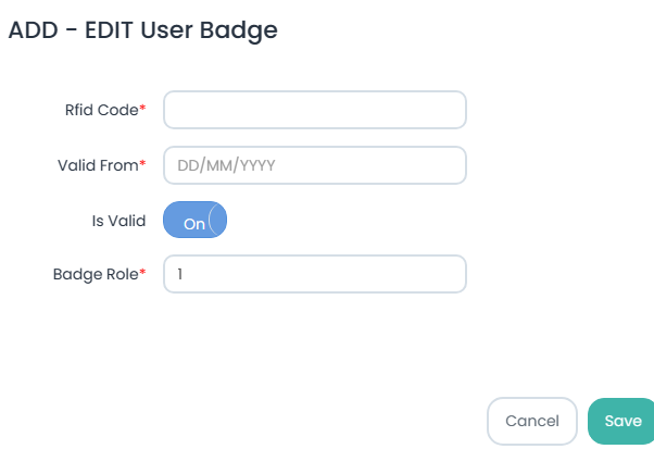 User Add-Edit Badge