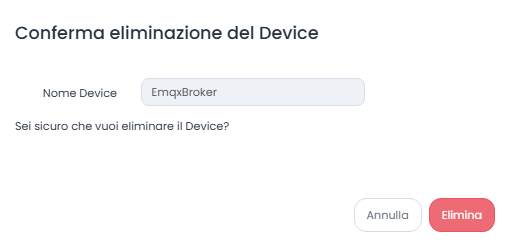 Conferma Eliminazione Emqx