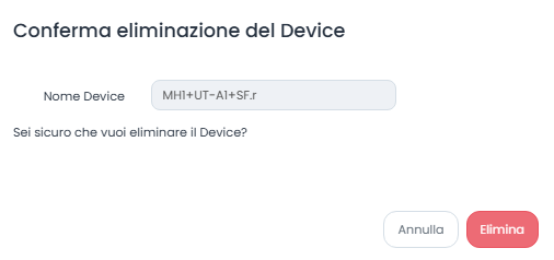 Conferma Eliminazione Device