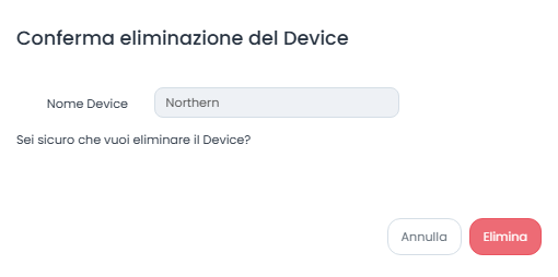 Conferma Eliminazione Device