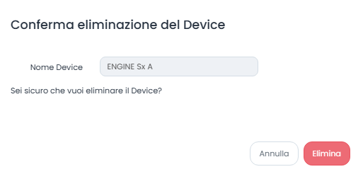 Conferma Eliminazione Device